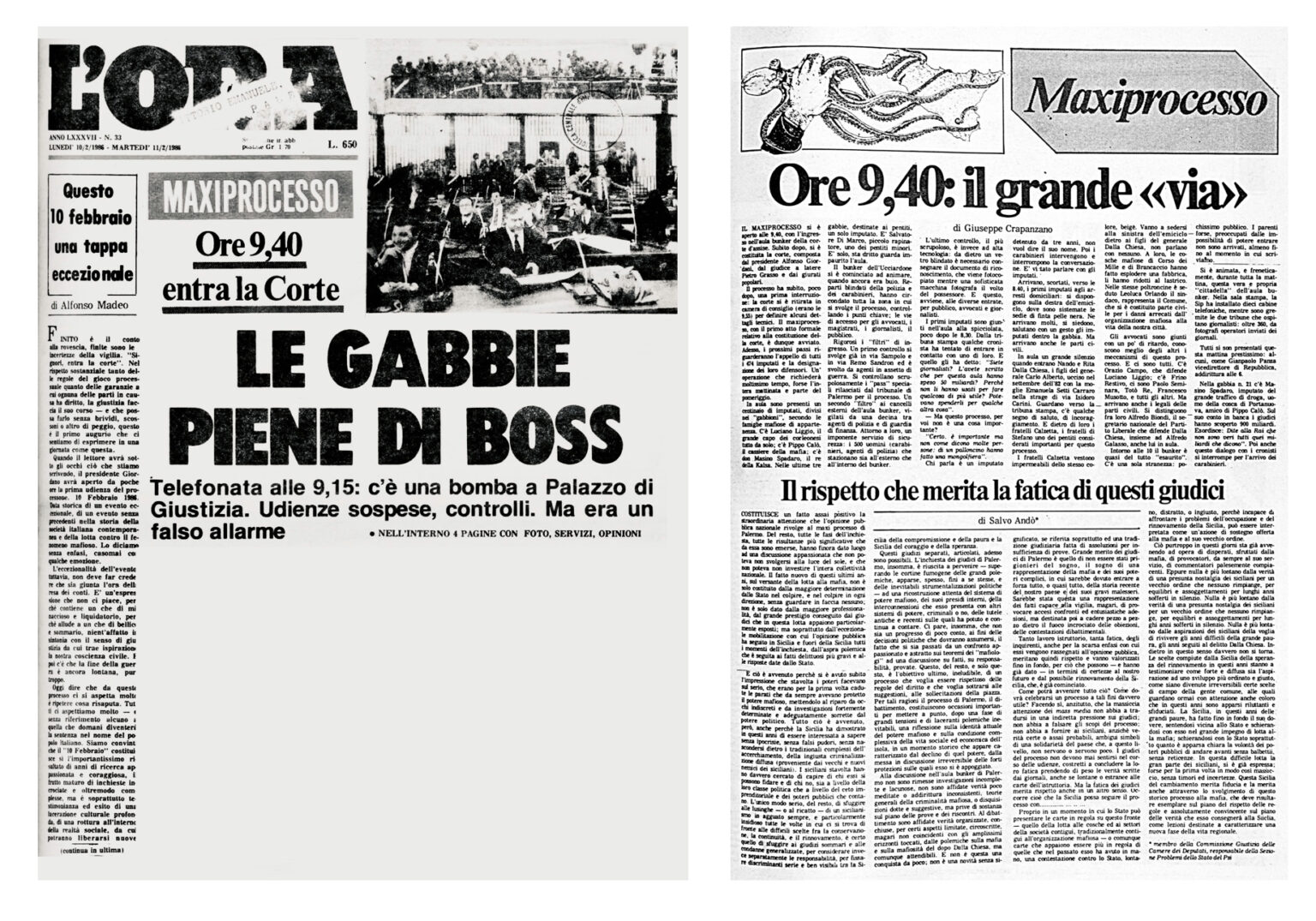 16 Dicembre 1987 La Sentenza Del MAXIPROCESSO A Cosa Nostra Progetto