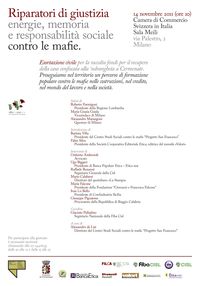 Relatori a “Riparatori di giustizia contro le mafie” – Milano 14.11.2011