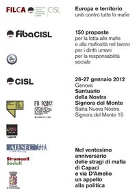 Relatori a “150 Proposte per la lotta alle mafie” – Genova 26-27.01.2012