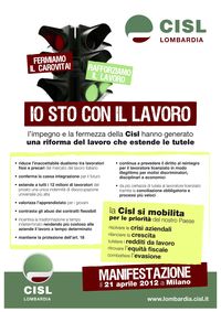 Relatori a  “IO STO CON IL LAVORO” – Milano 21.4.2012