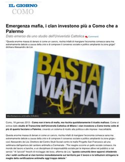 Emergenza mafia, i clan investono più a como che a Palermo