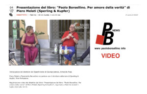 PAOLO BORSELLINO per amore della verità – Presentato a Palermo con  Fiammetta Borsellino – Progetto San Francesco