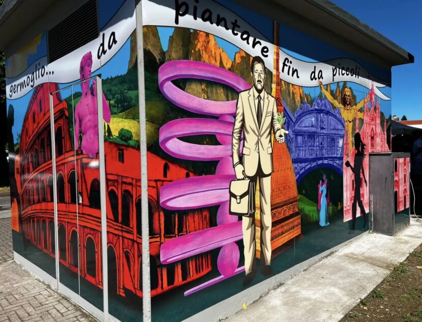 In piazza Paolo Borsellino di Bulgarograsso (CO) inaugurato, il murale in memoria del magistrato